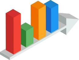 3d Illustration von bunt wachsend Infografik Bar Graph. vektor