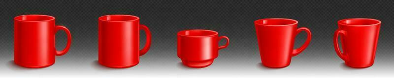 röd keramisk kaffe råna vektor attrapp mall