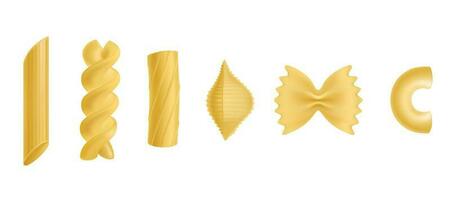 Pasta und Makkaroni isoliert Design Elemente einstellen vektor