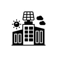 Solar- angetrieben Gebäude Symbol im Vektor. Illustration vektor