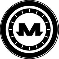 kryptovaluta monero mynt glyf ikon eller symbol. vektor