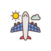 Solar- Flugzeug Symbol im Vektor. Illustration vektor