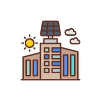 Solar- angetrieben Gebäude Symbol im Vektor. Illustration vektor