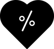 rabatt procentsats hjärta klistermärke ikon. vektor