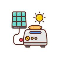 Solar- angetrieben Toaster Symbol im Vektor. Illustration vektor