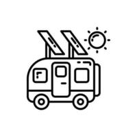 Solar- Wohnmobil Symbol im Vektor. Illustration vektor
