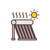 Solar- Wasser Heizung Symbol im Vektor. Illustration vektor