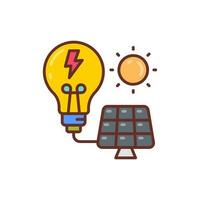 Solar- Elektrizität Symbol im Vektor. Illustration vektor