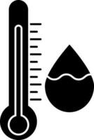 Wasser Feuchtigkeit mit Thermometer Symbol. vektor