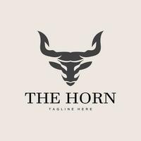 horn logotyp, lång behornad texas tjur tjur vektor, väst Land gammal årgång design, silhuett illustration ikon vektor