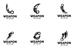 Waffe Logo, traditionell Waffe karambit Vektor, Ninja Kampf Werkzeug einfach Design, Symbol Symbol, Illustration vektor