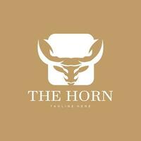 Hörner Logo, lange gehörnt Texas Stier Stier Vektor, Westen Land alt Jahrgang Design, Silhouette Illustration Symbol vektor