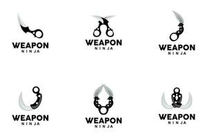 vapen logotyp, traditionell vapen karambit vektor, ninja stridande verktyg enkel design, symbol ikon, illustration vektor