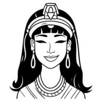 cleopatra de drottning av gammal egypten, ikon vektor, söt tecknad serie. vektor