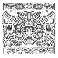 aztec mayan totem tatuering vektor ikon