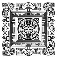 aztec mayan totem tatuering vektor ikon