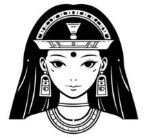 Kleopatra das Königin von uralt Ägypten, Symbol Vektor, süß Karikatur. vektor