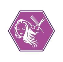Schönheit Haar Salon Logo weiblich Mode Logo vektor