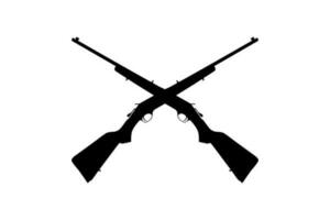 Waffe Silhouette, ein lange Gewehr ist ein Kategorie von Feuerarme mit lange Fässer, zum Piktogramm. Logo, Apps, Webseite, Kunst Illustration oder Grafik Design Element. Vektor Illustration