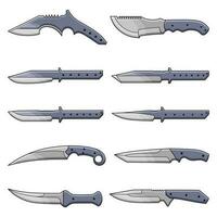 bunt 1 olika modeller av knivar och dolkar, vektor premie kvalitet