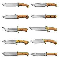 bündeln bündeln 2 verschiedene Modelle von Messer und Dolche, Vektor Prämie Qualität verschiedene Modelle von Messer und Dolche, Vektor Prämie Qualität