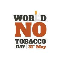 Welt Nein Tabak Tag Vektor Bild.