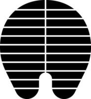 Fisch Stück Symbol im schwarz und Weiß Farbe. vektor