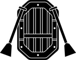 Kajak Boot Symbol mit Paddel. vektor