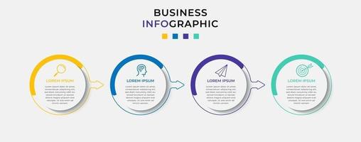 vektor infographic design affärsmall med ikoner och 4 alternativ eller steg