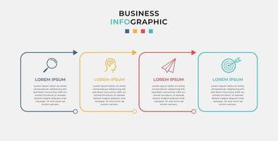 Vektor-Infografik-Design-Geschäftsvorlage mit Symbolen und 4 Optionen oder Schritten vektor