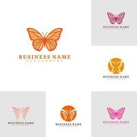 einstellen von Schmetterling Logo Vorlage, kreativ Schmetterling Logo Design Vektor