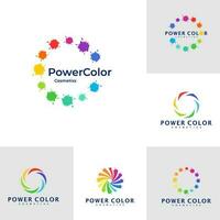 uppsättning av Färg cirkel logotyp mall, kreativ Färg logotyp design vektor