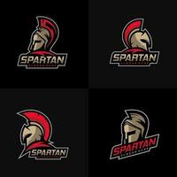 uppsättning av spartansk logotyp mall vektor, kreativ sparta logotyp vektor, spartansk hjälm logotyp vektor