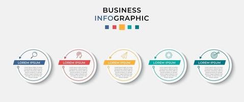 vektor infographic design affärsmall med ikoner och 5 alternativ eller steg