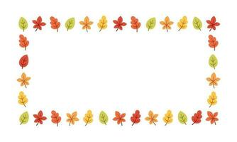 rektangel höst ram tillverkad av löv. modern vektor illustration. halloween, tacksägelse falla gräns mall.