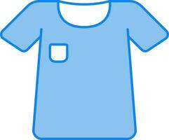 runden Hals T-Shirt Symbol im Blau Farbe. vektor