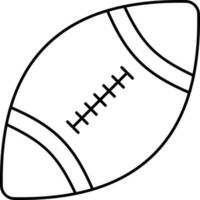 isoliert Rugby schwarz dünn Linie Kunst Symbol. vektor