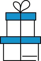 zwei Geschenk Box Symbol im Blau und Weiß Farbe. vektor