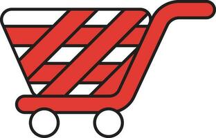 Einkaufen Wagen Symbol im rot und Weiß Farbe. vektor