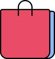 bära väska ikon i blå och rosa Färg. vektor