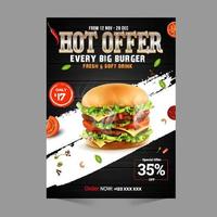 Fast-Food-Flyer Design-Vorlage Kochen Café und Restaurant Menü vektor