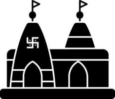 Hindu Tempel Symbol im schwarz und Weiß Farbe. vektor