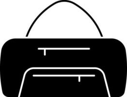duffel väska ikon i svart och vit Färg. vektor