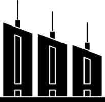 platt stil byggnad ikon i svart och vit Färg. vektor