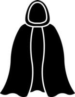 Kap oder Mantel Symbol im schwarz und Weiß Farbe. vektor