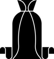 illustration av svart och vit lång nacke cape ikon i platt stil. vektor