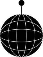 platt stil disko boll ikon i svart och vit Färg. vektor
