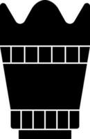 Kapuze oder Zoomen Linse Symbol im schwarz und Weiß Farbe. vektor