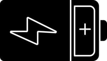 laddning batteri ikon eller symbol i svart och vit Färg. vektor