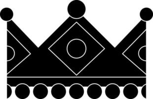dekoriert schwarz und Weiß Krone im eben Stil. vektor